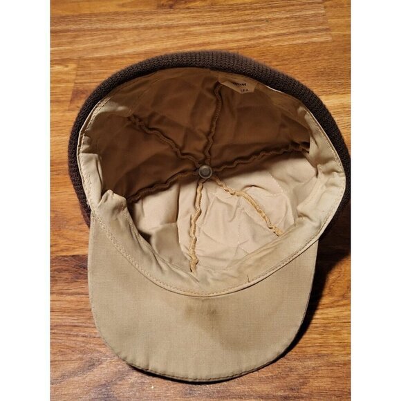 Vintage Made‎ In USA Size M Quilted Hunting Hat Moose Patch - Picture 3 of 4